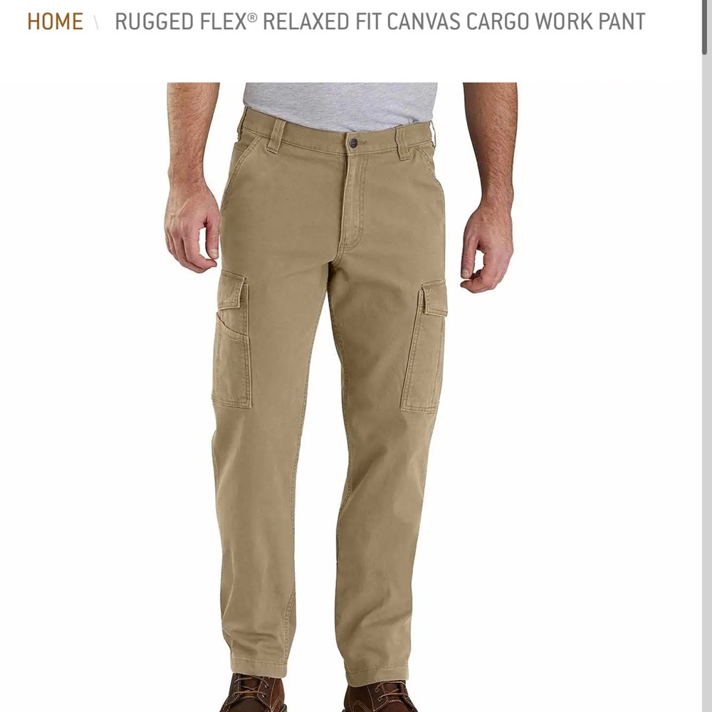 Carhartt Rugged Flex Relaxed Fit Canvas Cargo Work Pant size 42 inseam 30